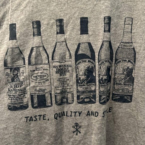 Men’s L Pappy Van Winkle T Shirt.  NWT.  Grey Heathered.  very Soft. - Picture 2 of 3